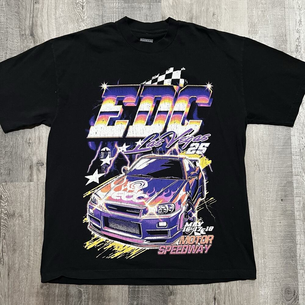 Electric Daisy Carnival Nissan GTR Festival T Shirt EDC 2025 Black Concert Merch